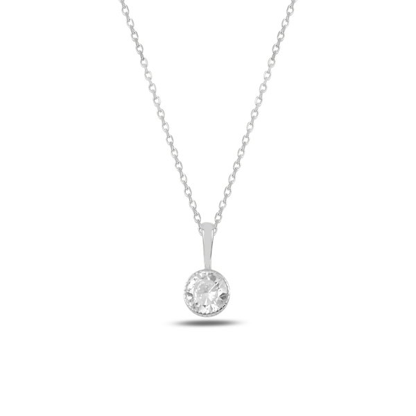 Colier argint rodinat cu zirconiu alb placat cu rodiu - CTU0101 [1]