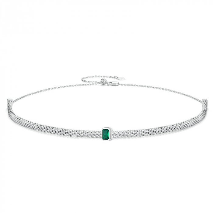 Colier argint choker reglabil cu pandantiv detasabil tip clip [1]