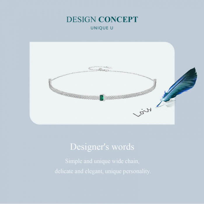 Colier argint choker reglabil cu pandantiv detasabil tip clip [10]