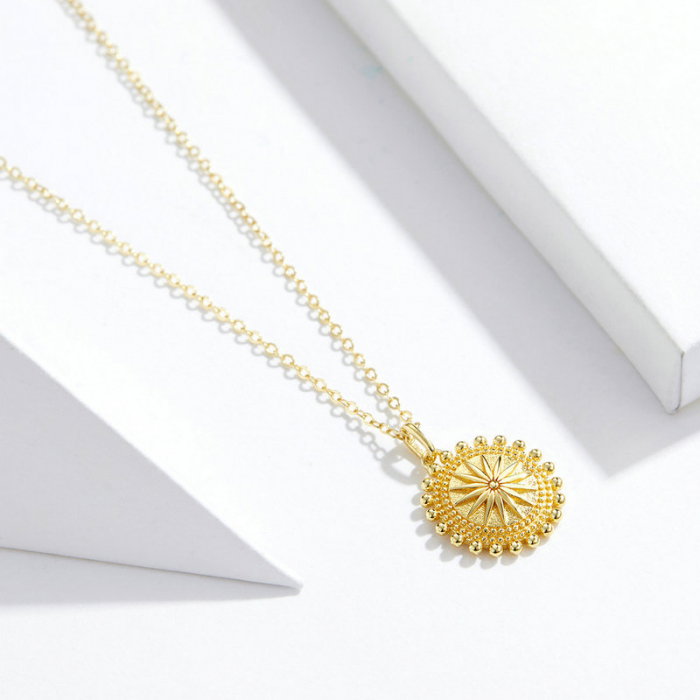 Colier argint Simbolul Soarelui  placat cu aur [4]