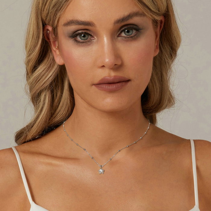 Colier argint stea cu Moissanit [2]