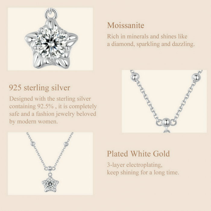 Colier argint stea cu Moissanit [12]