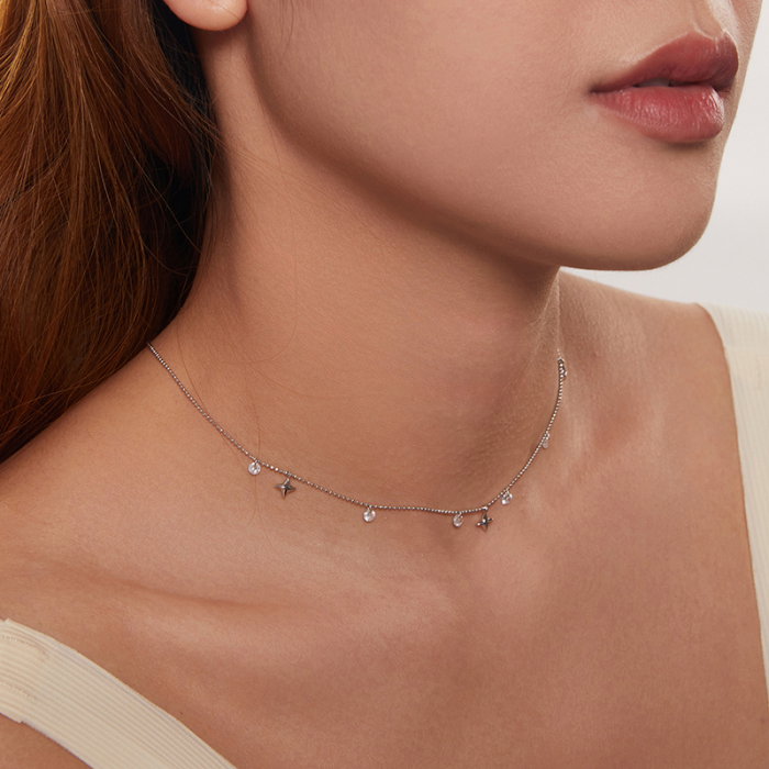 Colier argint stelute si zirconii [9]