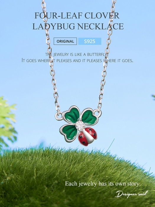 Colier argint trifoi cu 4 foi si gargarita [14]