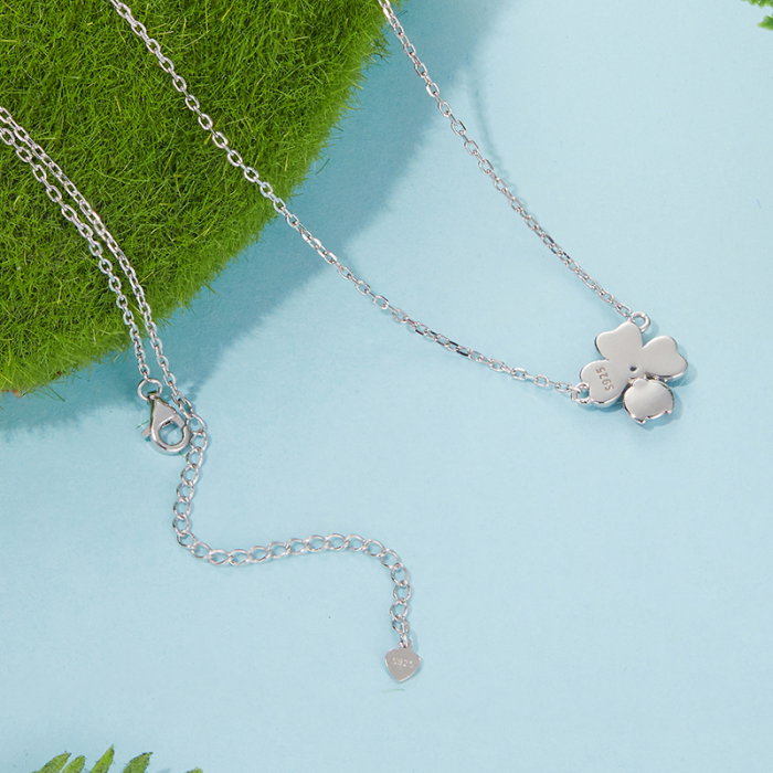 Colier argint trifoi cu 4 foi si gargarita [7]