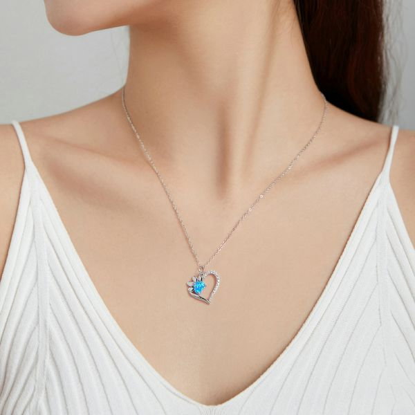 Colier argint urmele inimii [2]