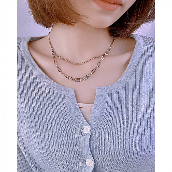 Colier din inox cu 2 lantisoare [5]