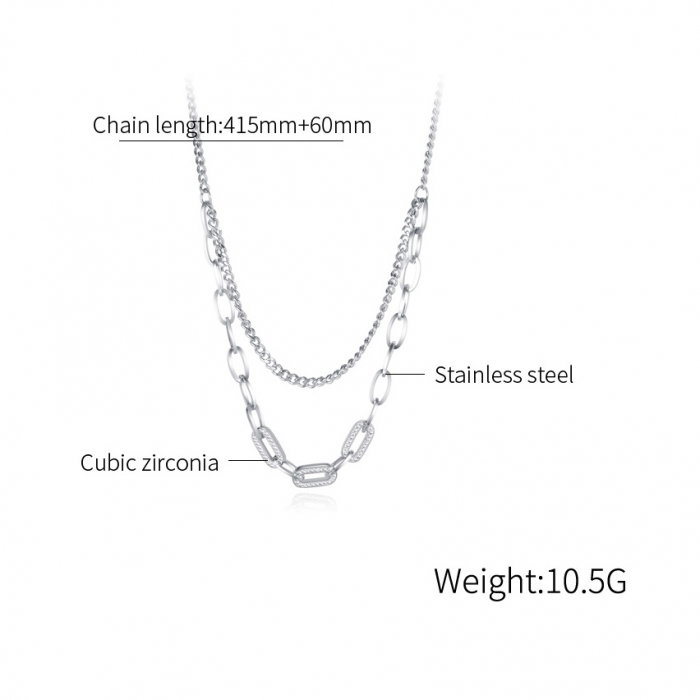 Colier din inox cu 2 lantisoare [4]