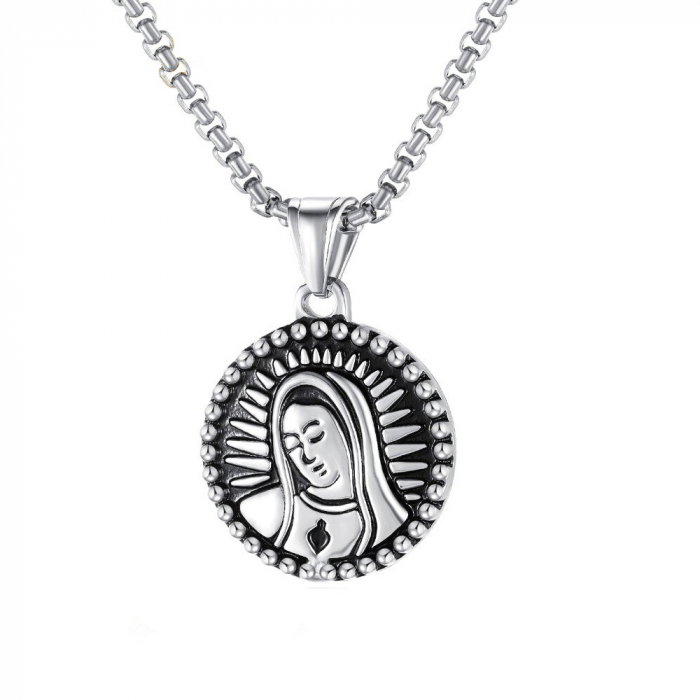 Colier din inox cu Fecioara Maria [1]