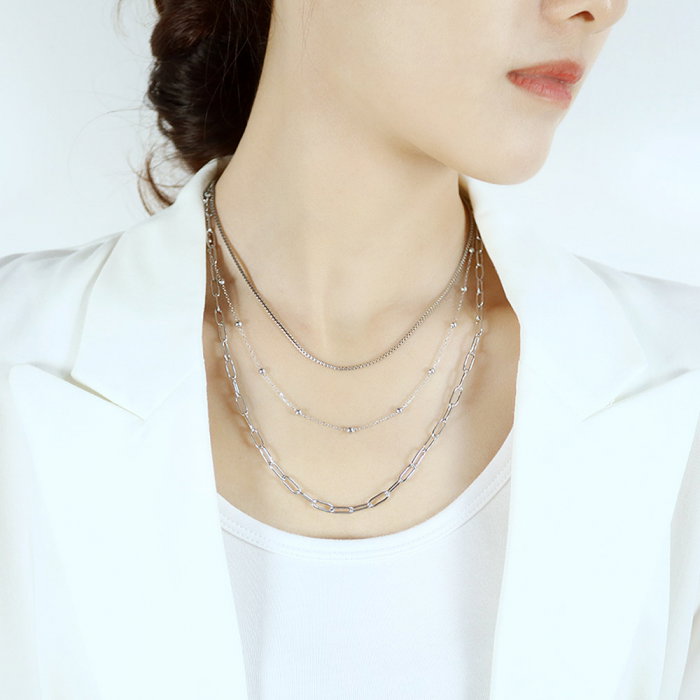 Colier din inox cu 3 lantisoare [6]