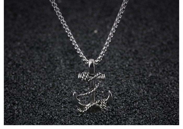 Colier inox ancora 55 cm [3]