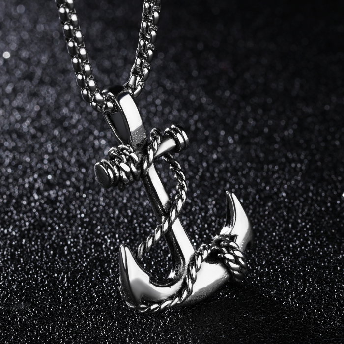 Colier inox ancora 55 cm [5]