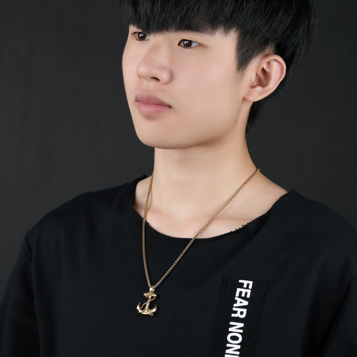 Colier inox ancora 55 cm [9]