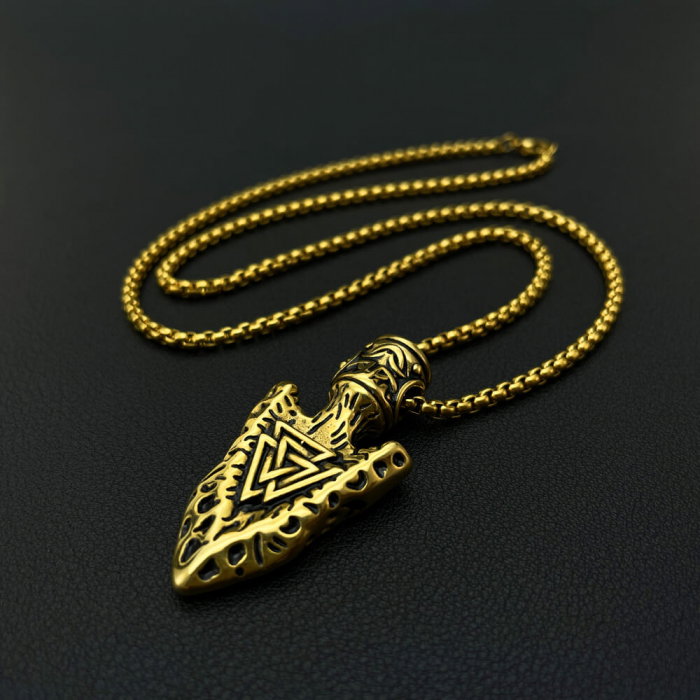 Colier inox auriu Viking 70 cm [3]