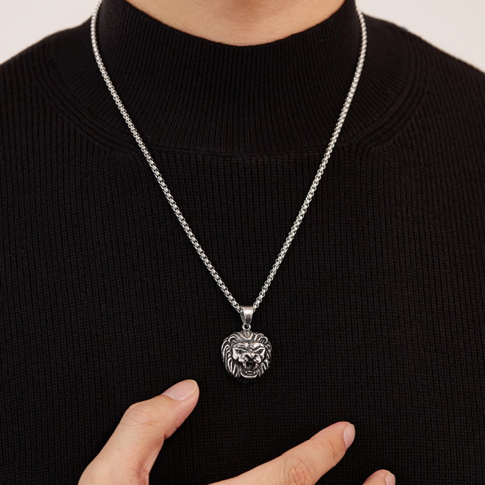 Colier inox Cap de Leu – Simbol al Puterii și Curajului [14]