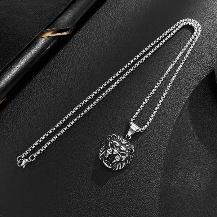 Colier inox Cap de Leu – Simbol al Puterii și Curajului [13]