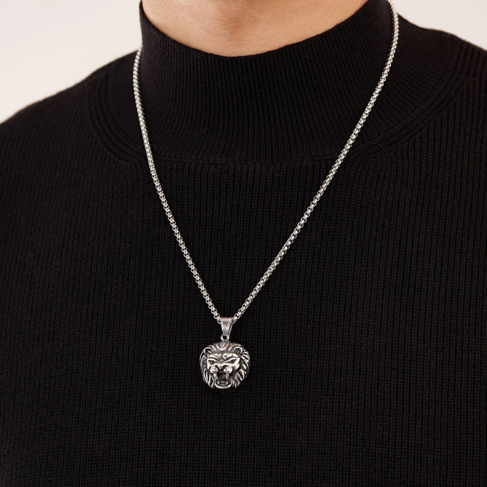 Colier inox Cap de Leu – Simbol al Puterii și Curajului [6]