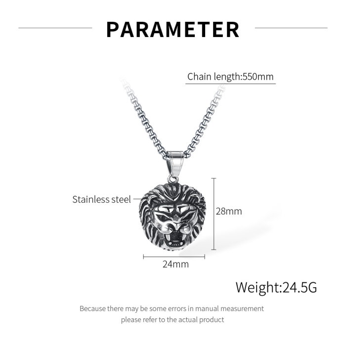 Colier inox Cap de Leu – Simbol al Puterii și Curajului [10]