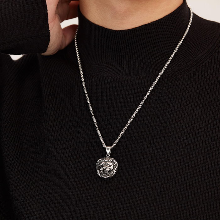 Colier inox Cap de Leu – Simbol al Puterii și Curajului [2]