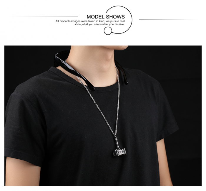 Colier inox ciocanul lui Thor 60 cm [6]