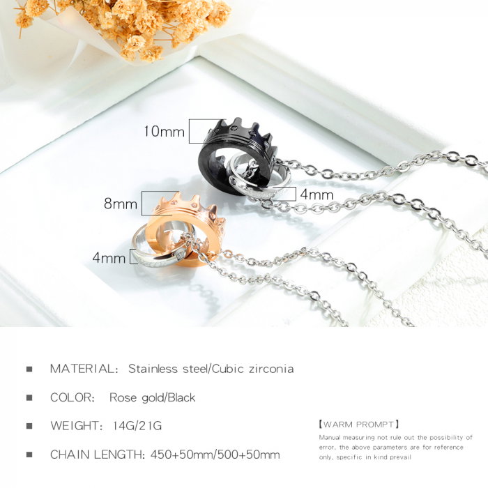 Colier inox coroana 55 cm [5]