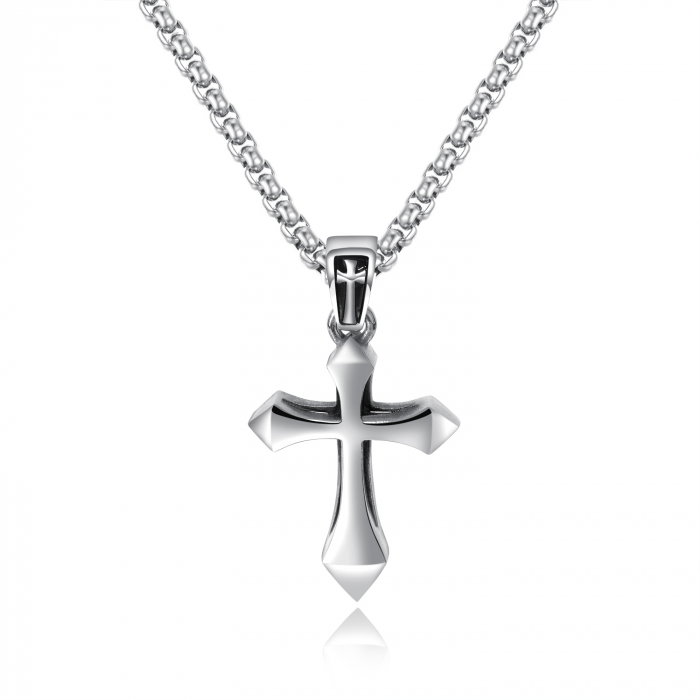 Colier inox cruce 55 cm [1]
