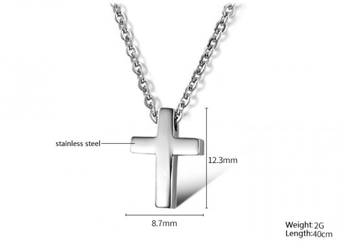 Colier inox negru cruce [7]