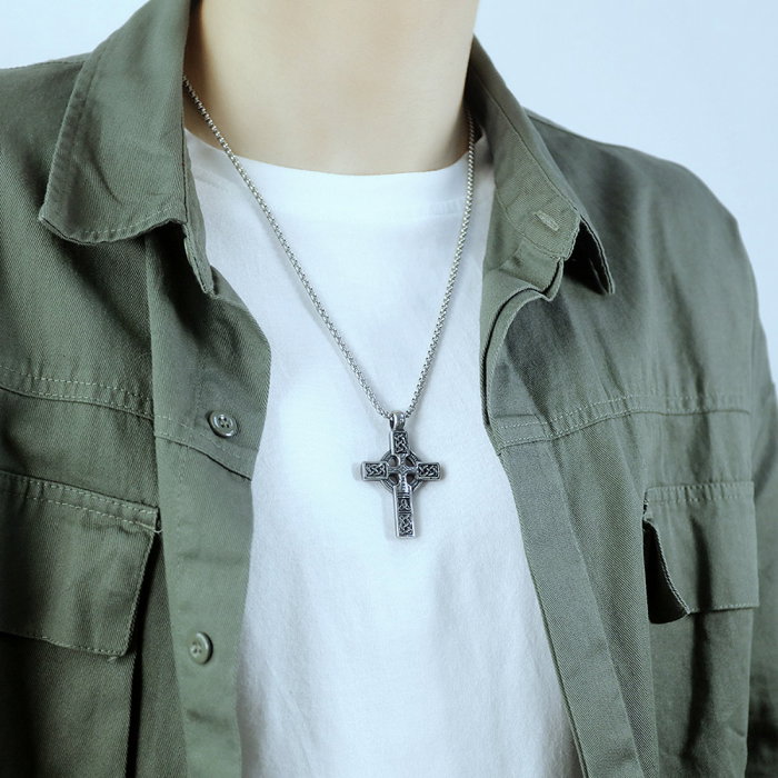 Colier inox cruce 55 cm [8]