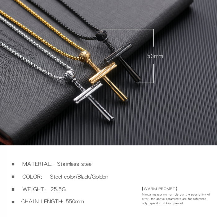 Colier inox cruce 55 cm [6]