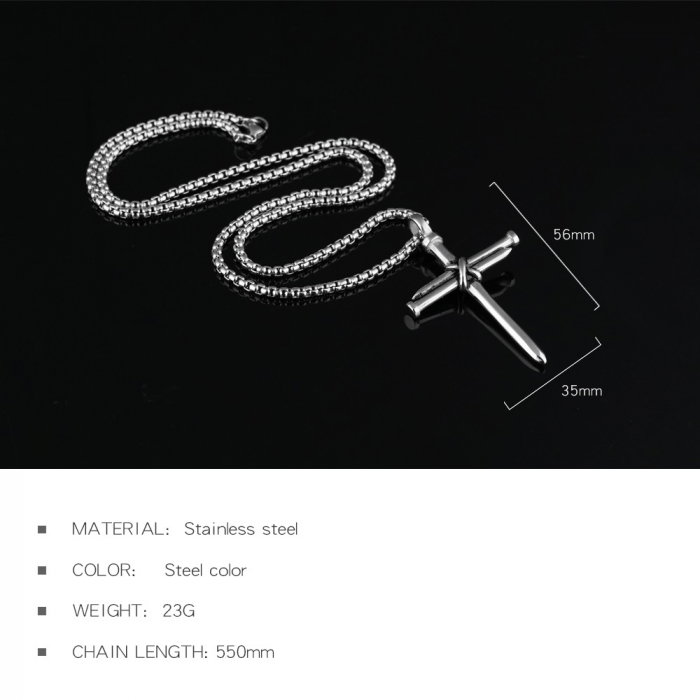 Colier inox cruce 55 cm [5]