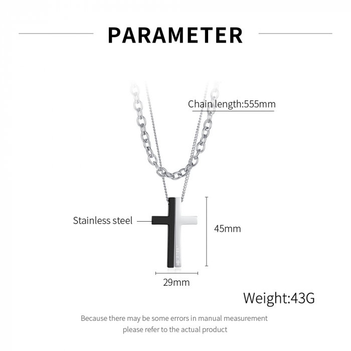 Colier inox cruce in 2 tonuri [3]