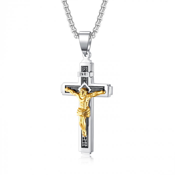 Colier inox crucifix 55 cm [1]