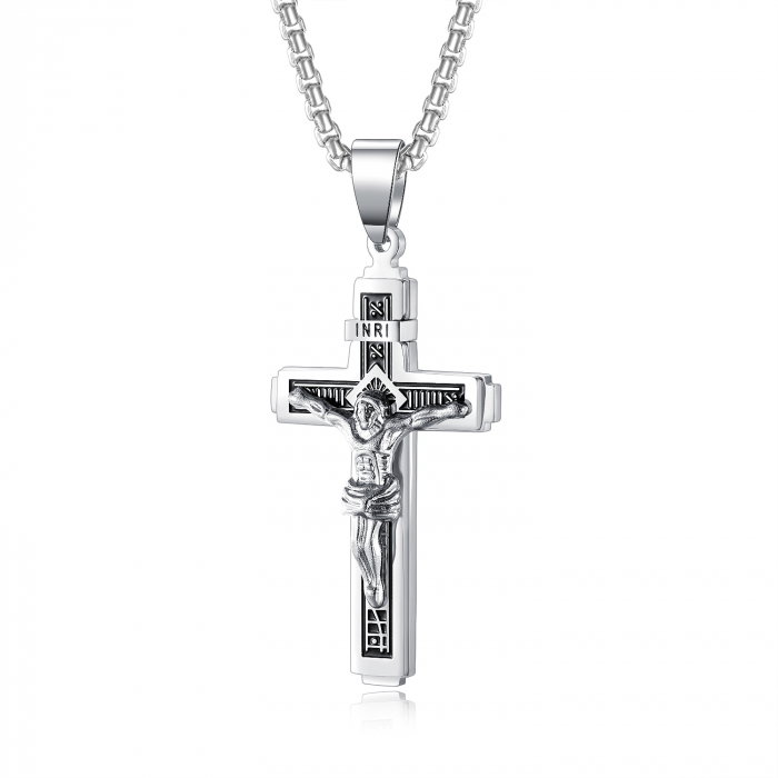 Colier inox crucifix 55 cm [1]