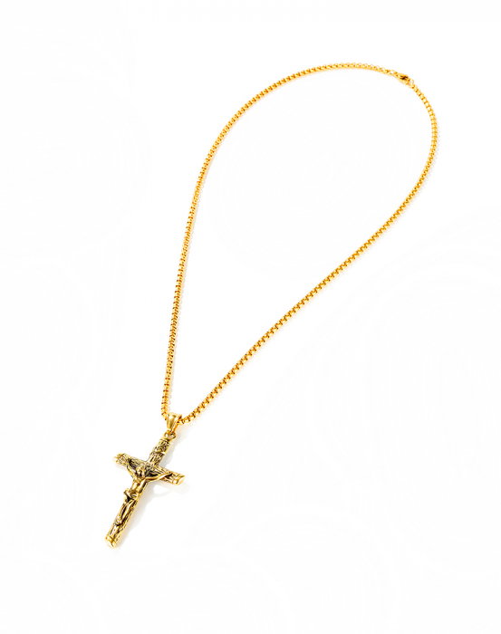 Colier inox crucifix 55 cm [4]