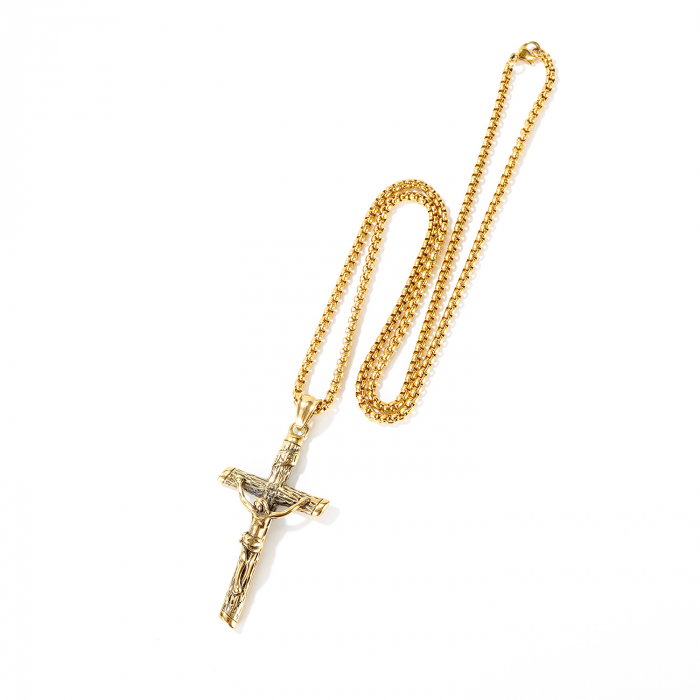 Colier inox crucifix 55 cm [3]