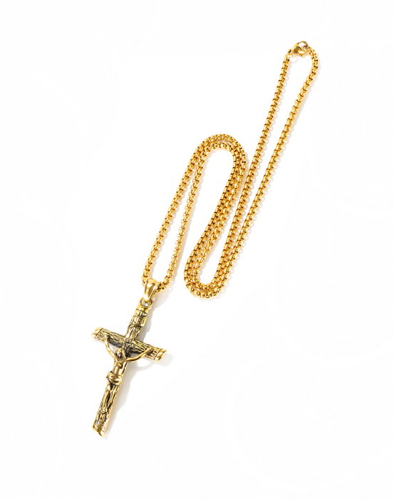 Colier inox crucifix 55 cm [5]