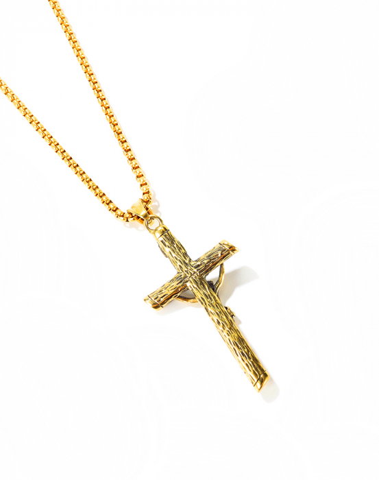 Colier inox crucifix 55 cm [6]