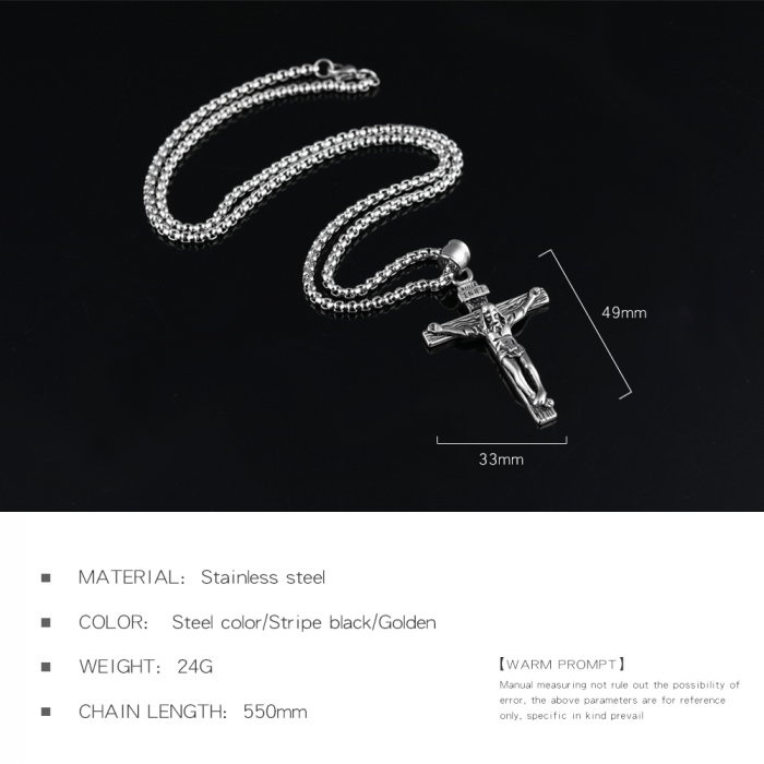Colier inox crucifix 60 cm [8]