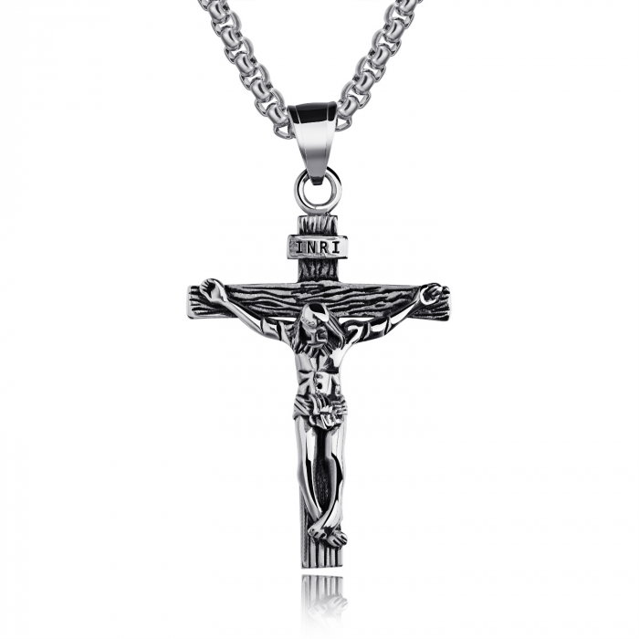 Colier inox crucifix 60 cm [1]