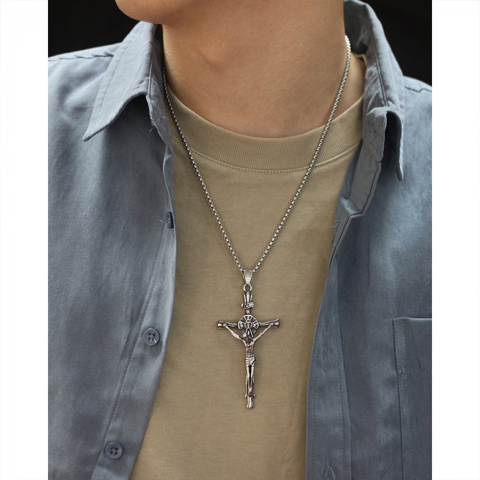 Colier inox crucifix 70 cm [9]