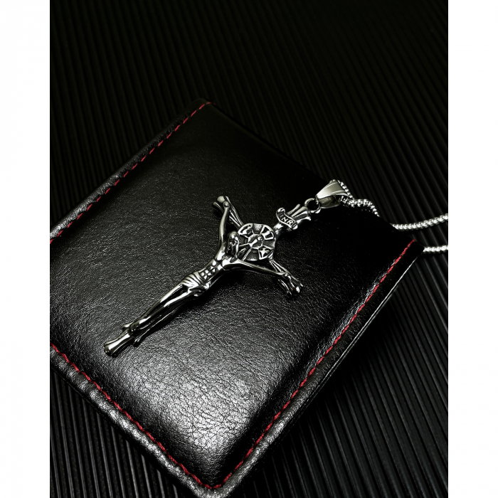 Colier inox crucifix 70 cm [4]