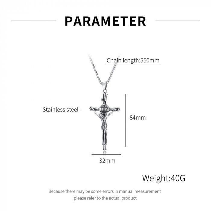 Colier inox crucifix 55 cm [6]