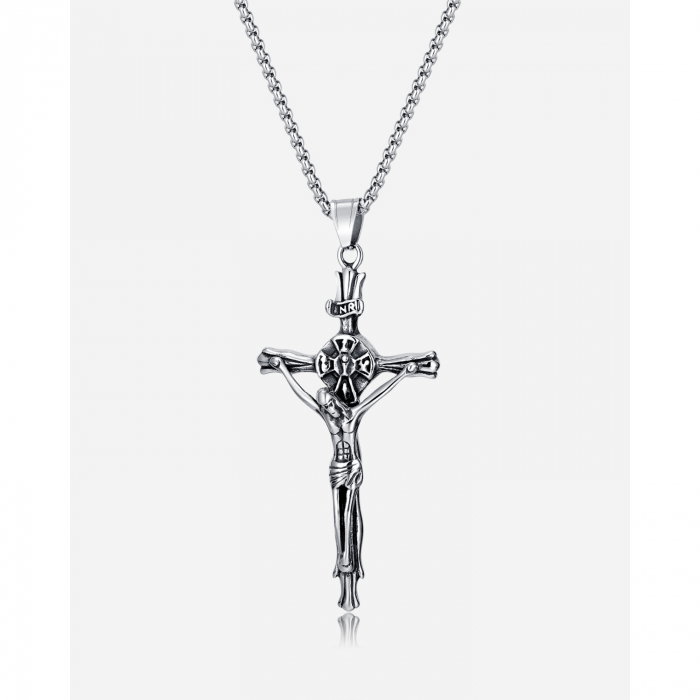 Colier inox crucifix 70 cm [15]