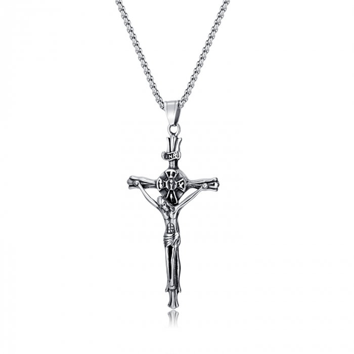 Colier inox crucifix 55 cm [1]