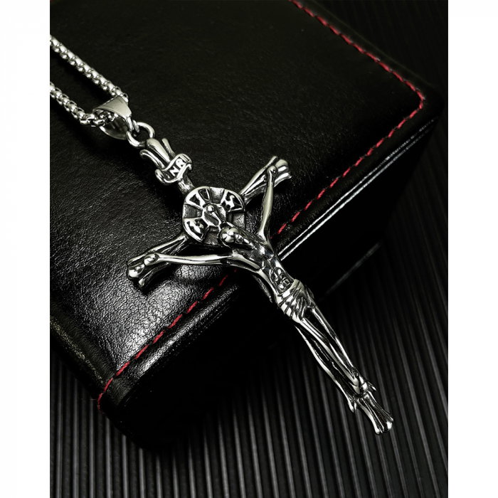 Colier inox crucifix 55 cm [9]