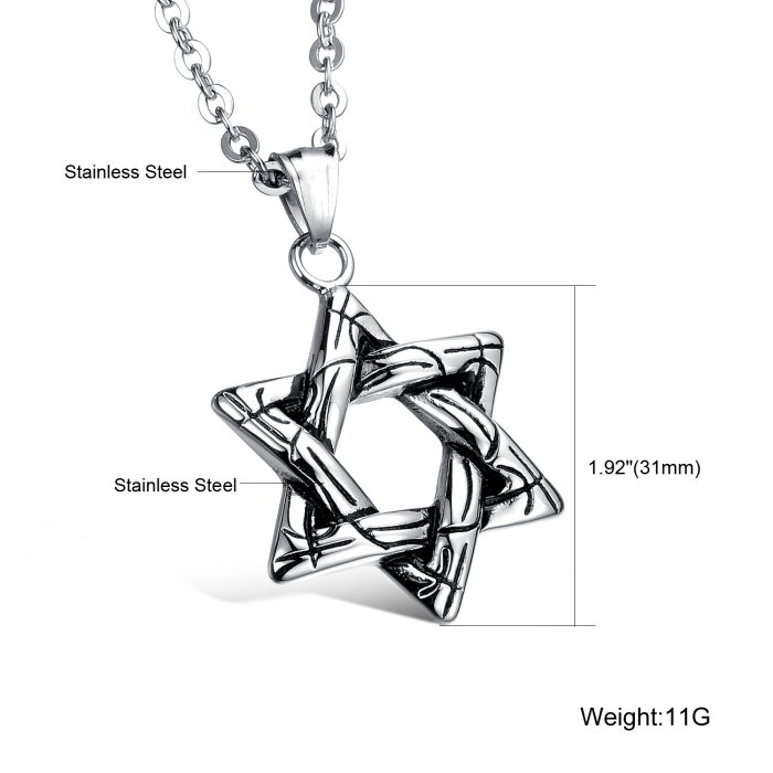 Colier inox cu Steaua lui David [3]