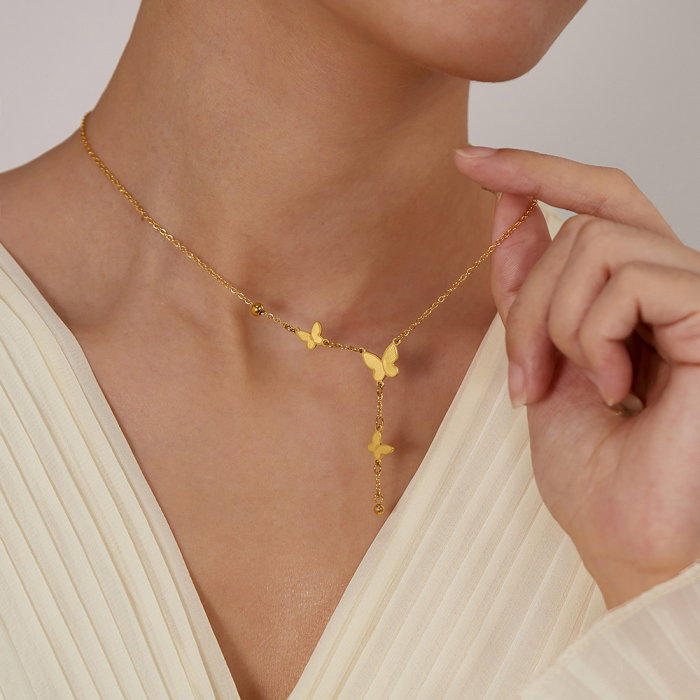 Colier inox cu fluturasi [9]