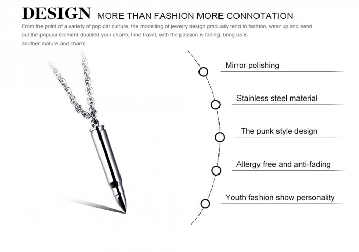 Colier inox cu glont [2]