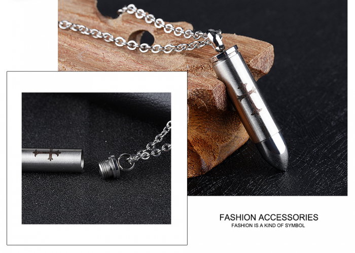 Colier inox cu glont [3]