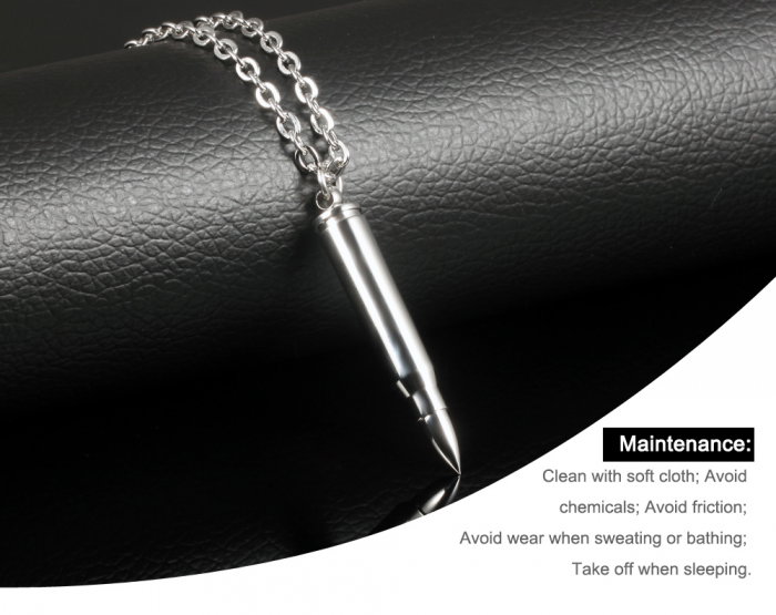 Colier inox cu glont [3]